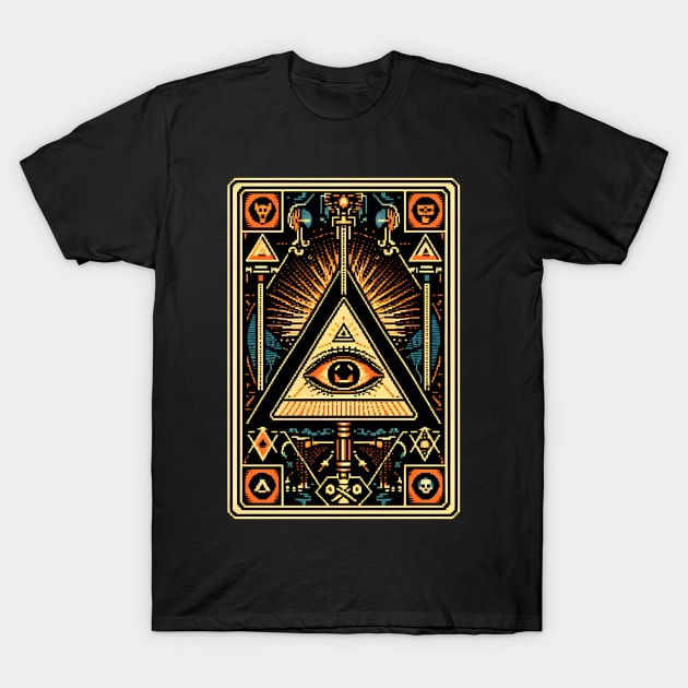 pixelated - illuminati pixelated T-Shirt by vaporgraphic